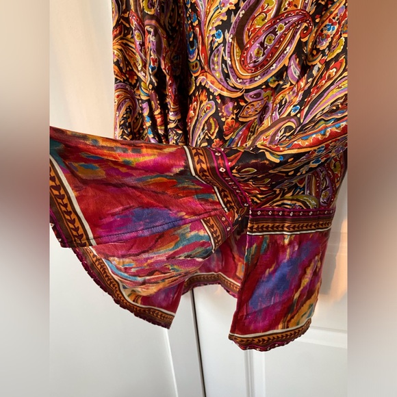 Retro ZARA Oversized Paisley Satin Blouse (M) - Picture 12 of 14